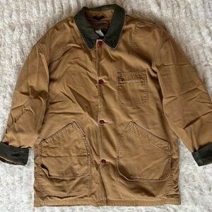 L.L. Bean Tan Jacket with Green Accents